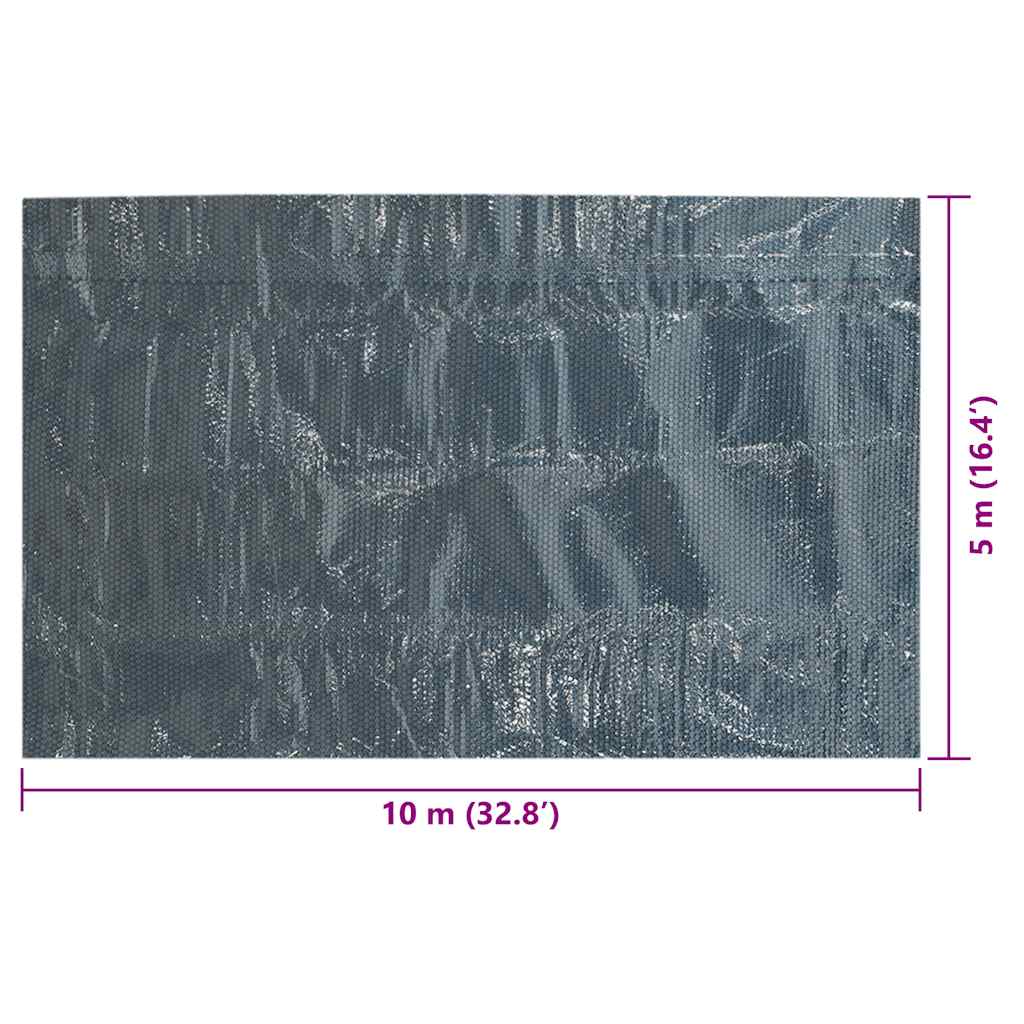 Pellicola Galleggiante Solare PE Piscina 1000x500 cm Nero e Blu