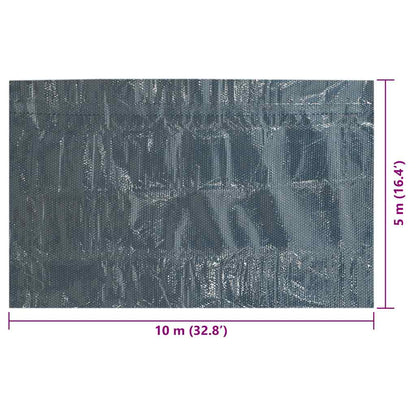 Pellicola Galleggiante Solare PE Piscina 1000x500 cm Nero e Blu