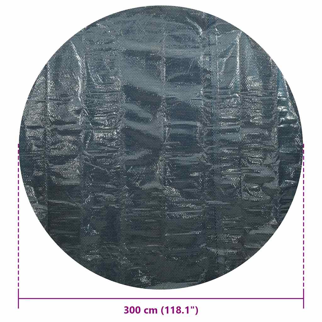 Pellicola Galleggiante Solare PE per Piscina 300 cm Nero e Blu