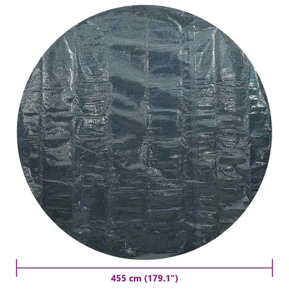 Pellicola Galleggiante Solare PE per Piscina 455 cm Nero e Blu