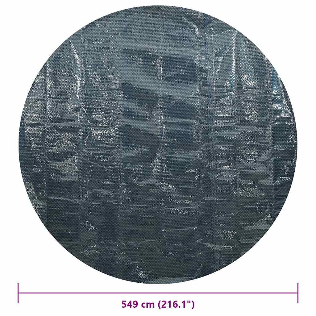 Pellicola Galleggiante Solare PE per Piscina 549 cm Nero e Blu