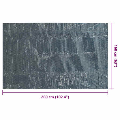 Pellicola Galleggiante Solare PE Piscina 260x160 cm Nero e Blu