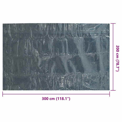 Pellicola Galleggiante Solare PE Piscina 300x200 cm Nero e Blu