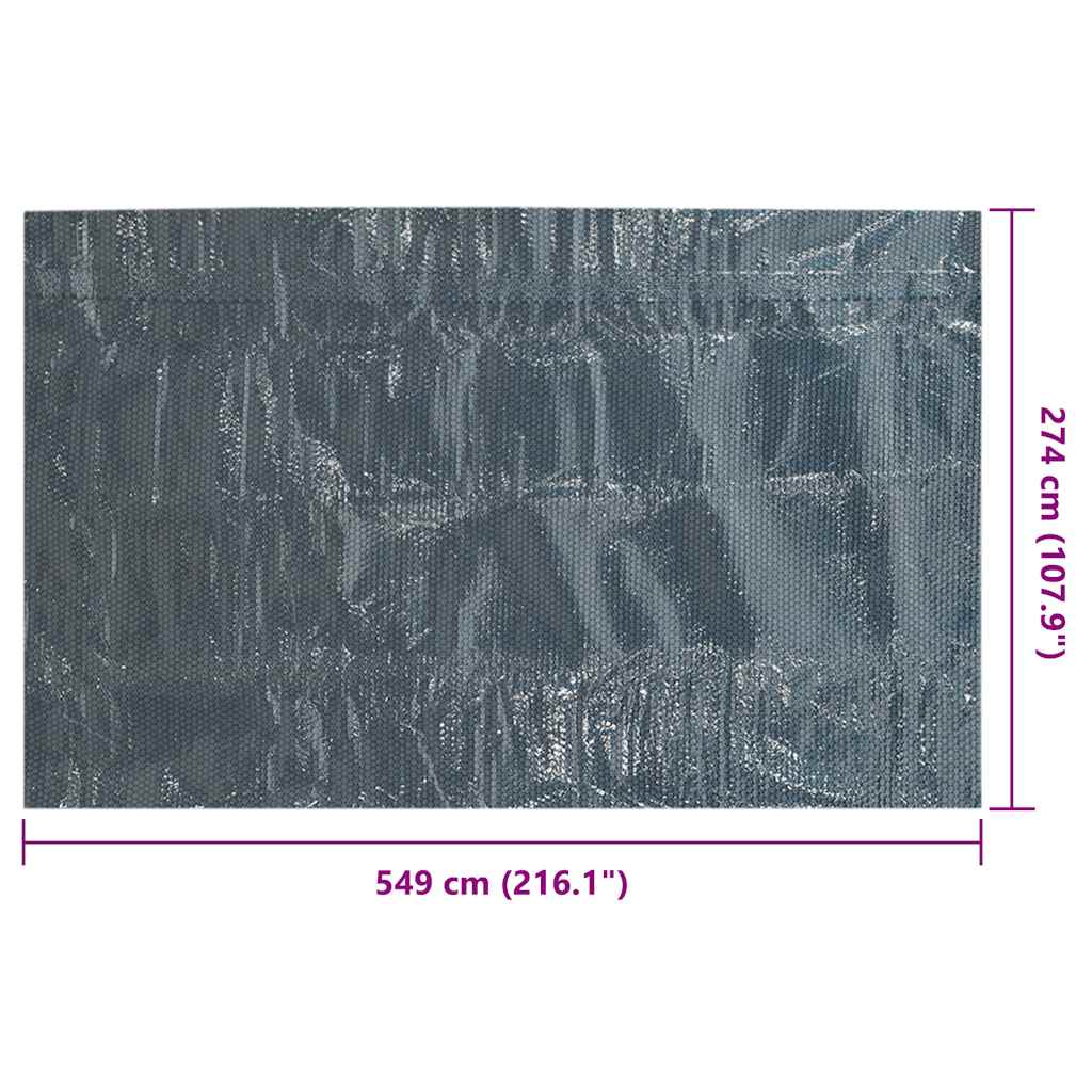 Pellicola Galleggiante Solare PE Piscina 549x274 cm Nero e Blu | homemem39
