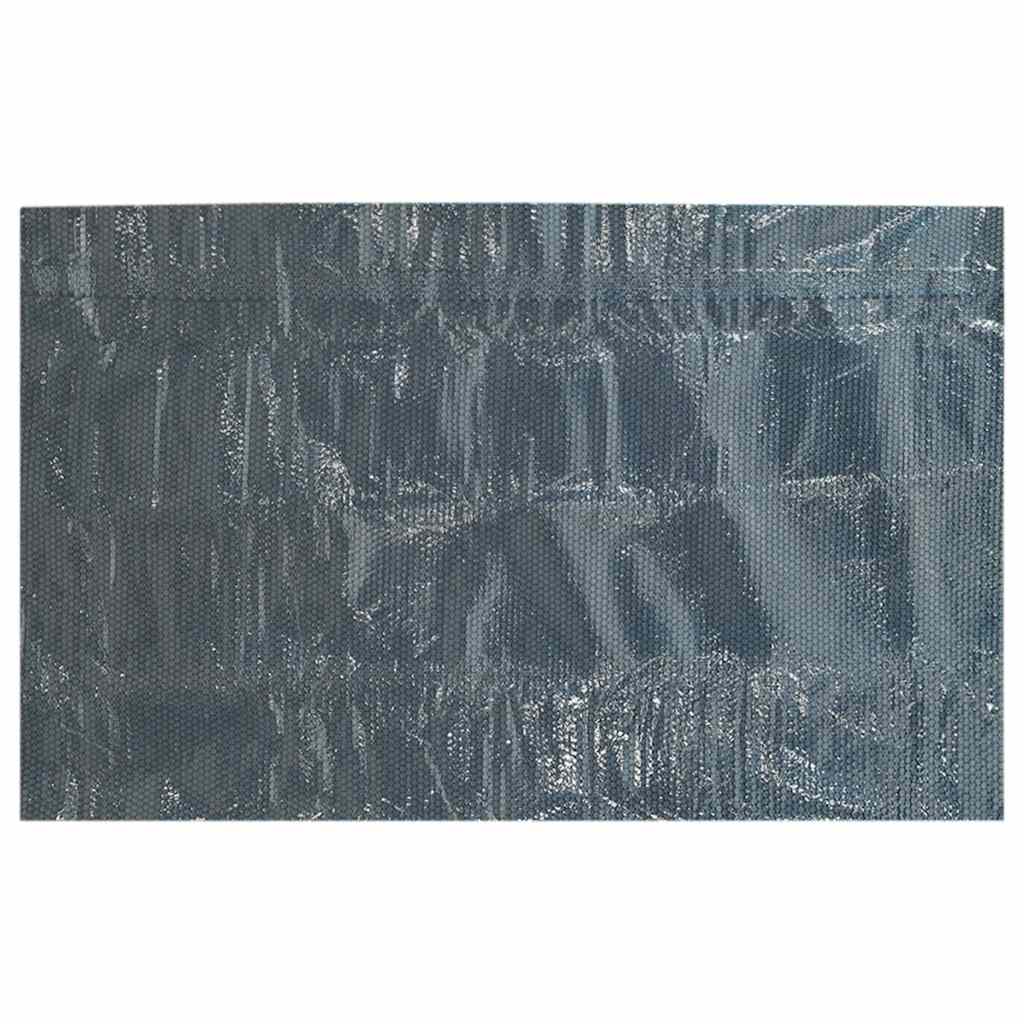 Pellicola Galleggiante Solare PE Piscina 732x366 cm Nero e Blu
