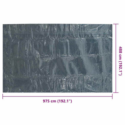 Pellicola Galleggiante Solare PE Piscina 975x488 cm Nero e Blu