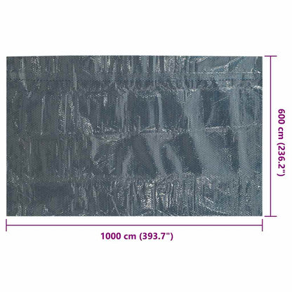 Pellicola Galleggiante Solare PE Piscina 1000x600 cm Nero e Blu