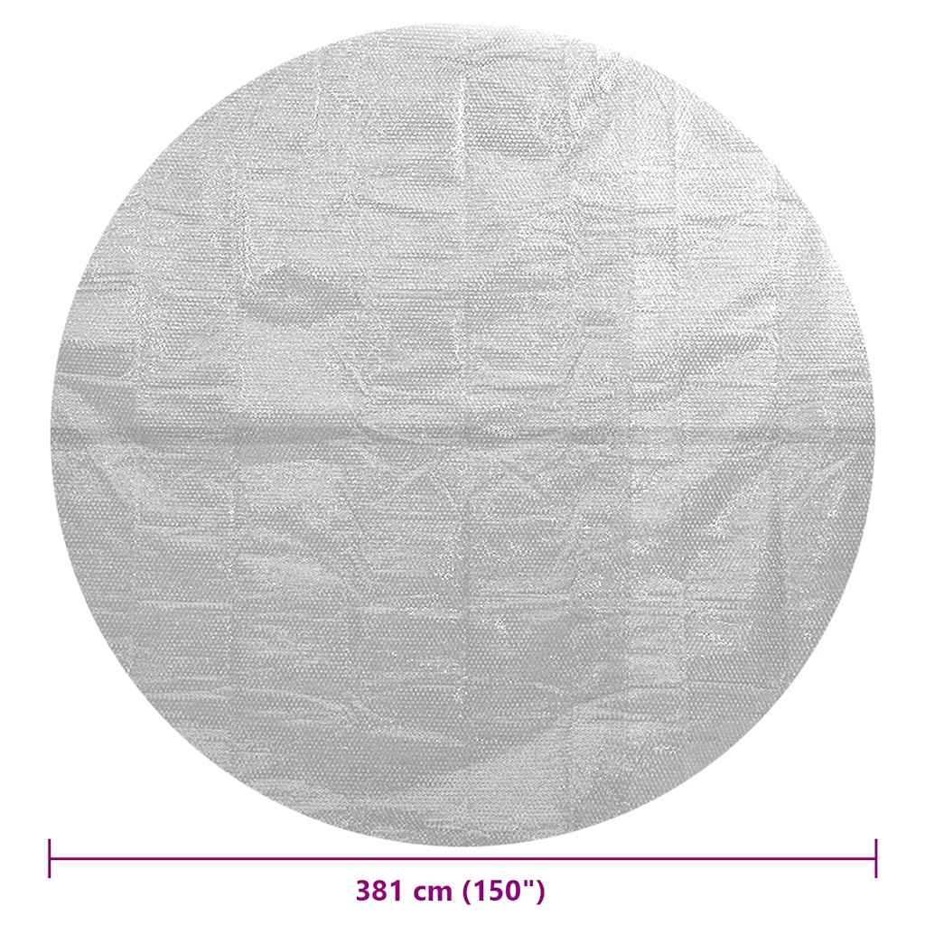 Pellicola Galleggiante Solare PE Piscina 381 cm Grigia - homemem39