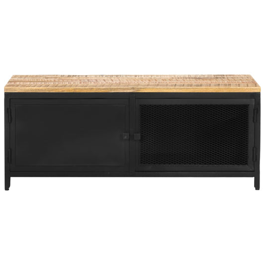 Tavolino da Salotto 90x50x37 cm Legno Massello di Mango Grezzo | homemem39