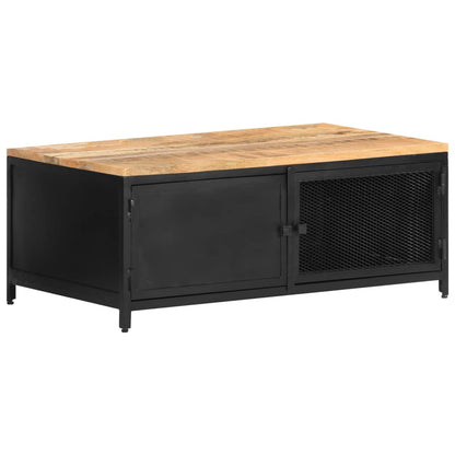 Tavolino da Salotto 90x50x37 cm Legno Massello di Mango Grezzo | homemem39