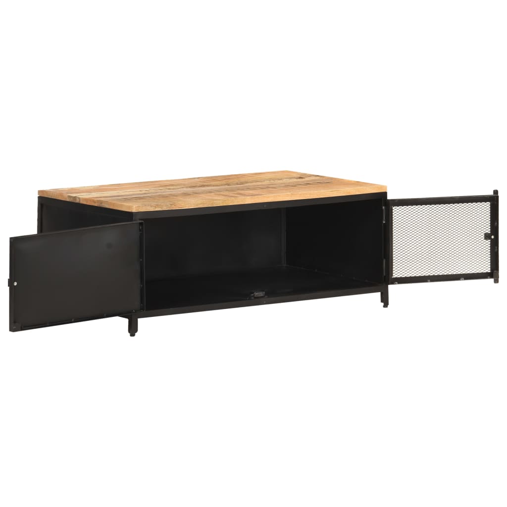Tavolino da Salotto 90x50x37 cm Legno Massello di Mango Grezzo | homemem39