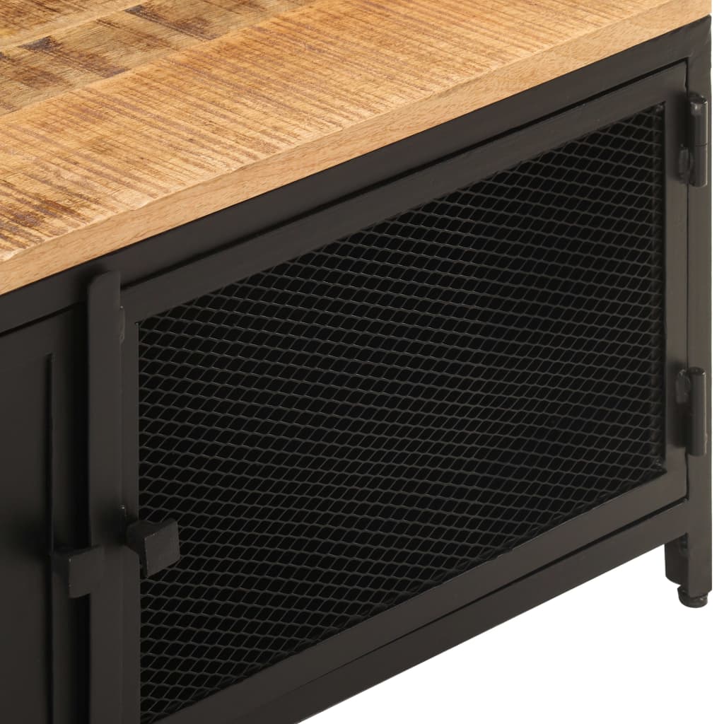 Tavolino da Salotto 90x50x37 cm Legno Massello di Mango Grezzo | homemem39