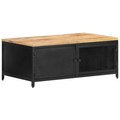 Tavolino da Salotto 90x50x37 cm Legno Massello di Mango Grezzo | homemem39
