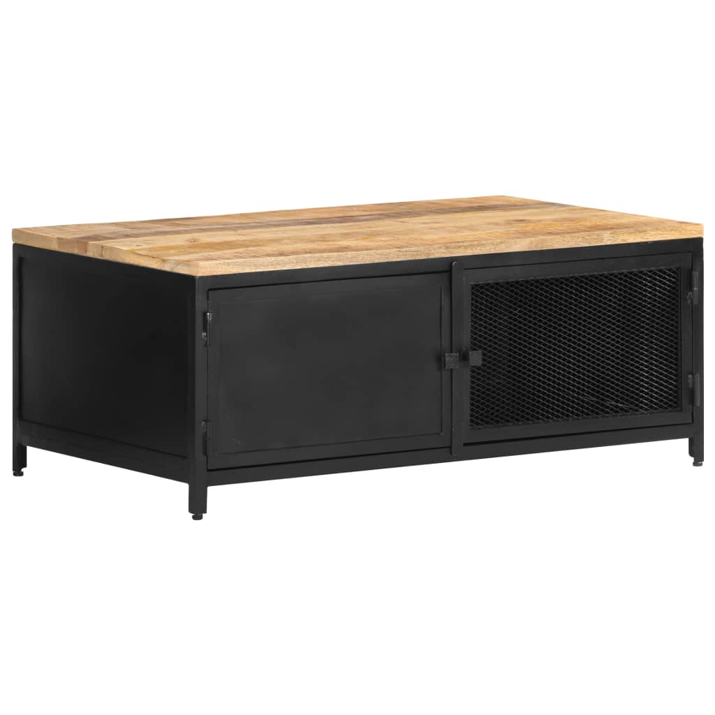 Tavolino da Salotto 90x50x37 cm Legno Massello di Mango Grezzo | homemem39