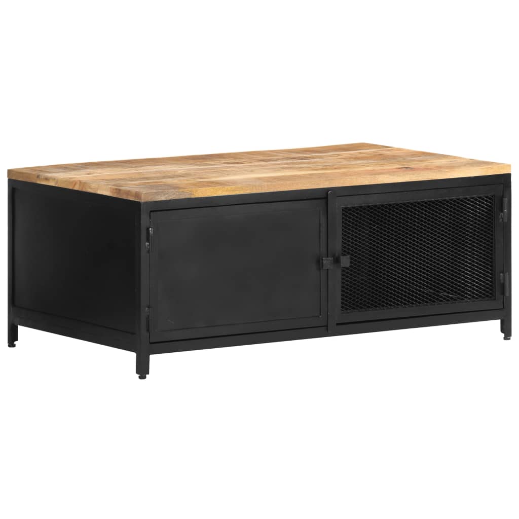 Tavolino da Salotto 90x50x37 cm Legno Massello di Mango Grezzo | homemem39