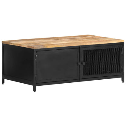 Tavolino da Salotto 90x50x37 cm Legno Massello di Mango Grezzo | homemem39