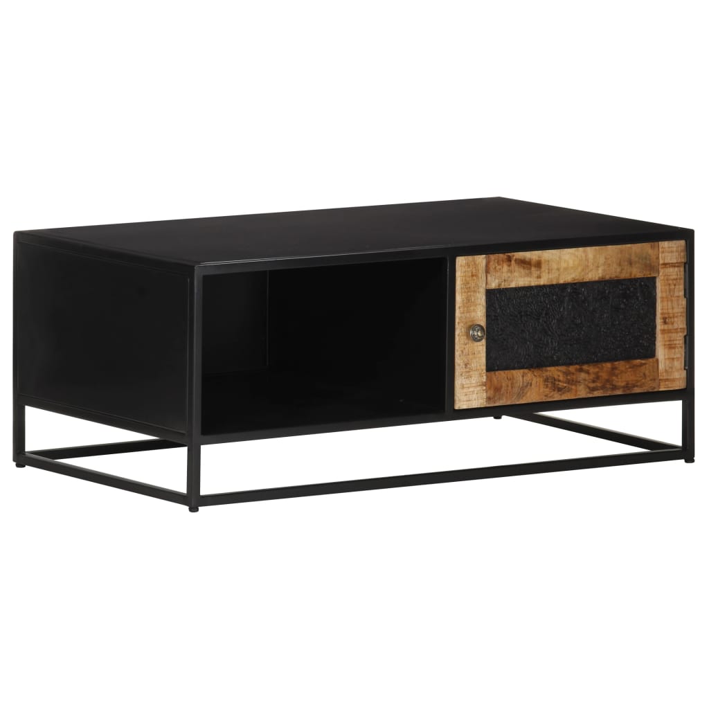 Tavolino da Salotto 90x50x35 cm in Legno di Mango Grezzo | homemem39