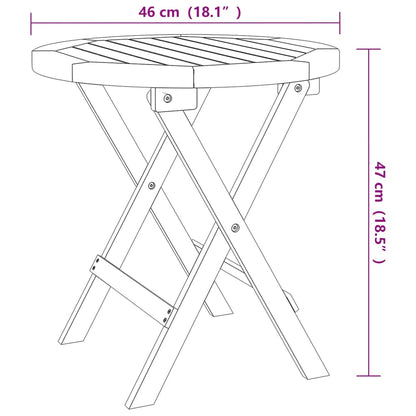 Tavolo da Bistrot Ø46x47 cm in Legno Massello di Acacia