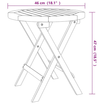 Tavolo da Giardino Pieghevole Bianco Ø 46 cm Massello di Acacia