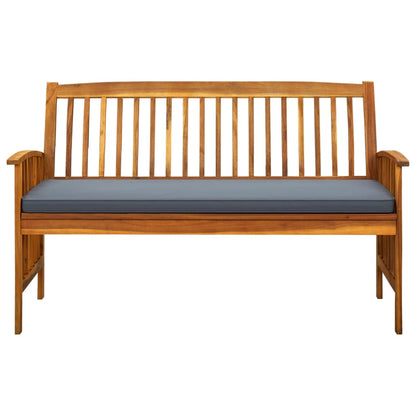 Panchina da Giardino con Cuscino 147cm Legno Massello di Acacia - homemem39