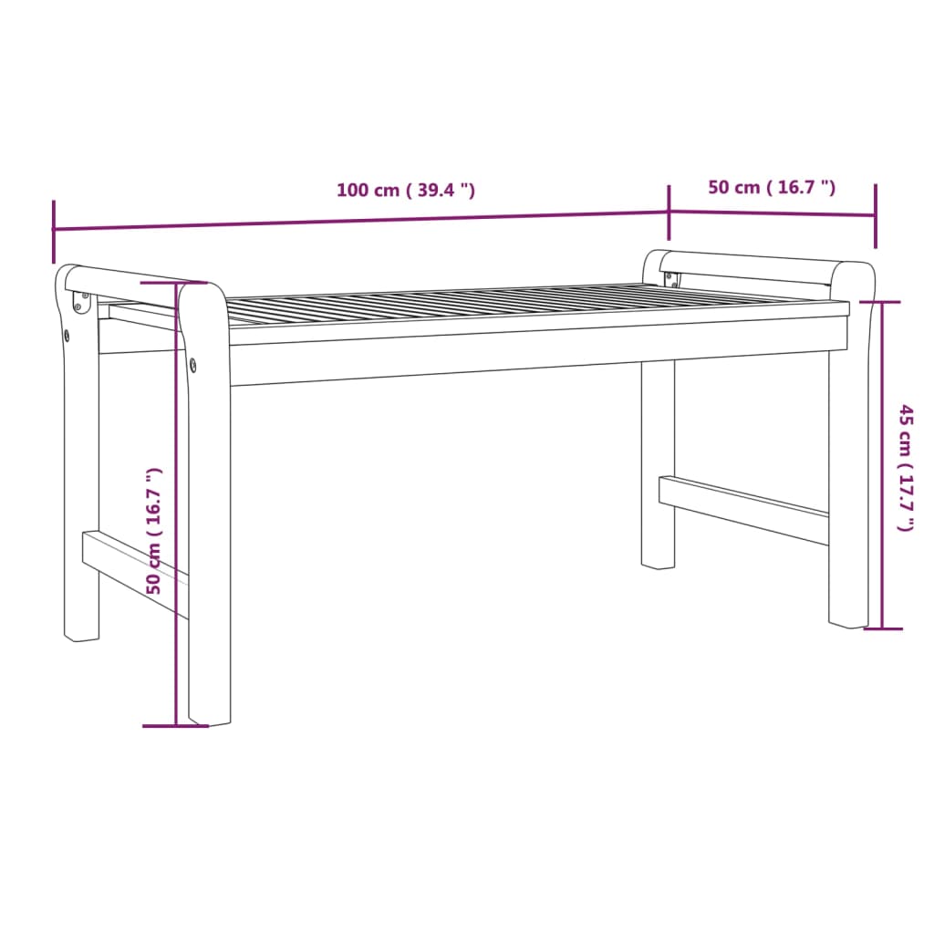 Tavolino da Salotto 100x50x50 cm in Legno Massello di Acacia | homemem39