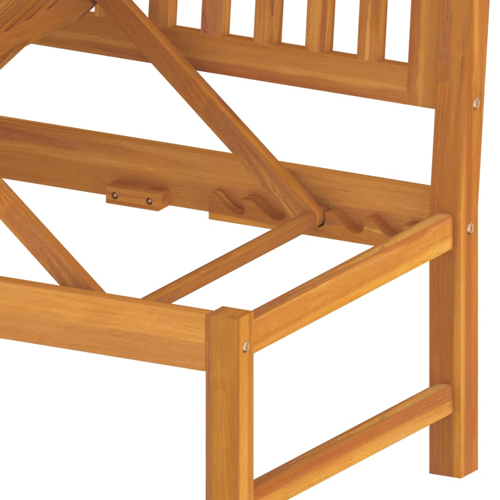 Dormeuse con Cuscino Crema 200x60x75cm Legno Massello di Acacia - homemem39