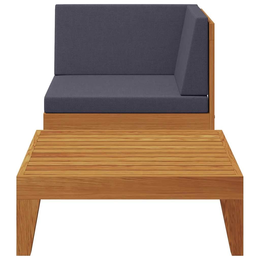 Set Divani da Giardino 2 pz con Cuscini in Massello di Acacia - homemem39