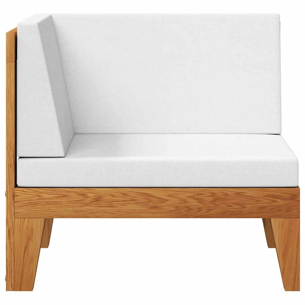 Divano Angolare Modulare Cuscini Bianco Crema Massello d'Acacia | homemem39