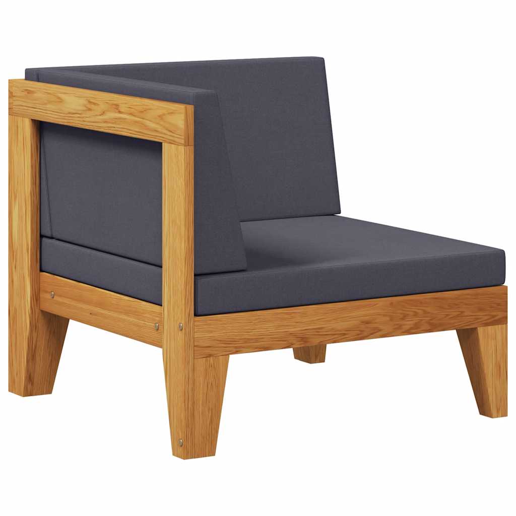 Divano Angolare Modulare Cuscini Grigio Scuro Massello Acacia | homemem39