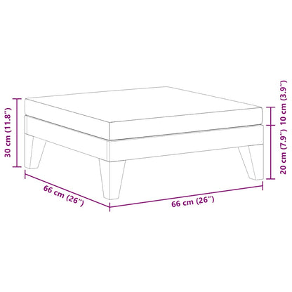 Poggiapiedi con Cuscino Bianco Crema in Massello d'Acacia - homemem39