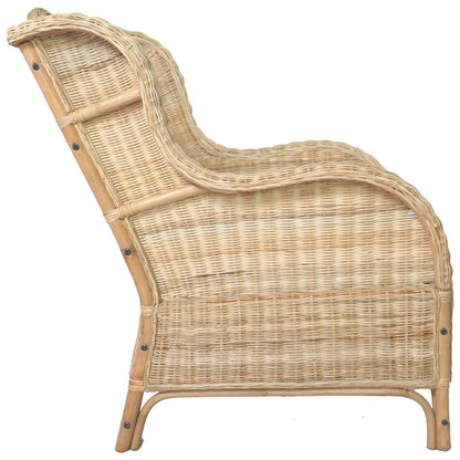 Poltrona con Cuscino in Rattan Naturale e Lino - homemem39