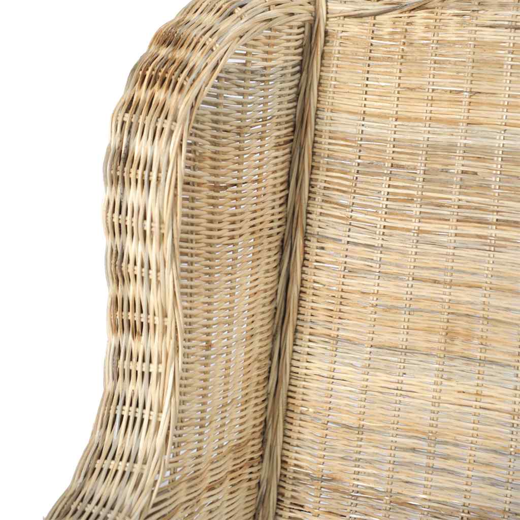Poltrona con Cuscino in Rattan Naturale e Lino - homemem39