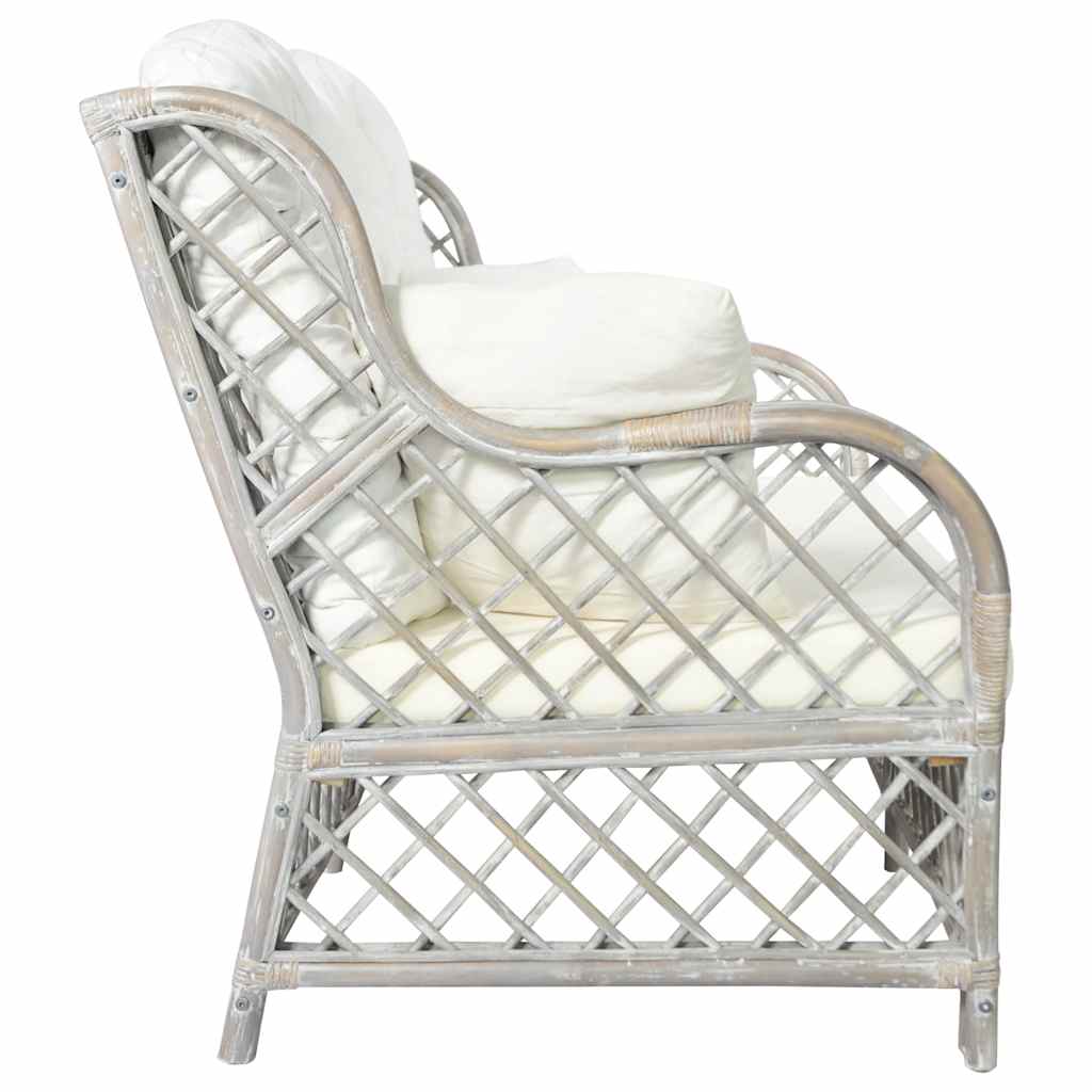 Divano a 2 Posti in Rattan Grigio | homemem39