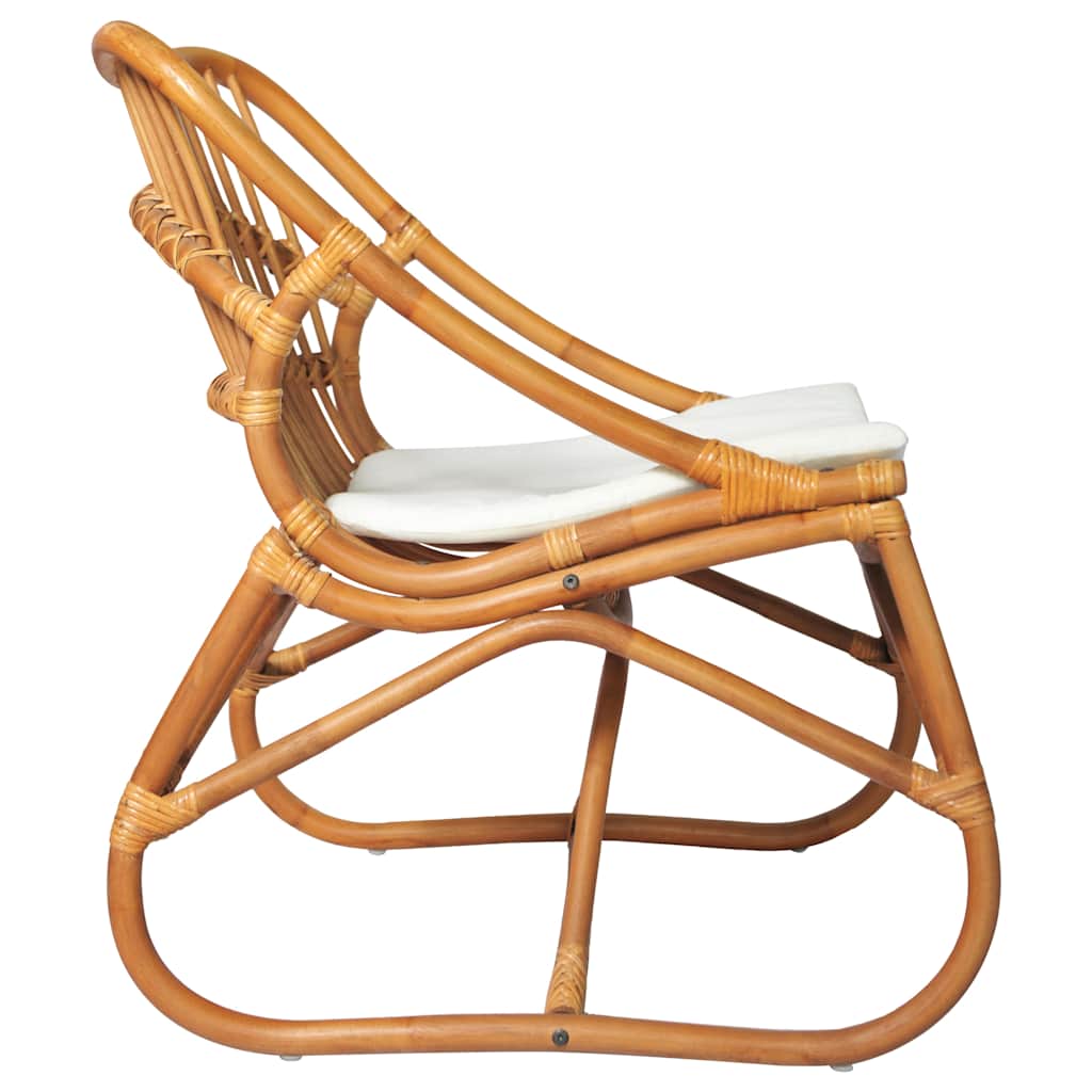 Sedia in Rattan Marrone Chiaro e Lino - homemem39