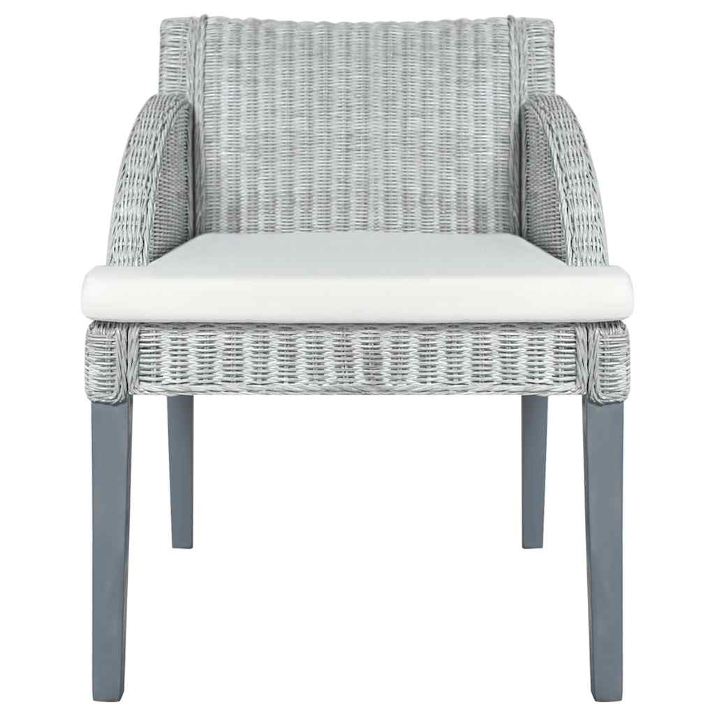 Sedie da Pranzo con Cuscini 2 pz Grigi in Rattan Naturale - homemem39