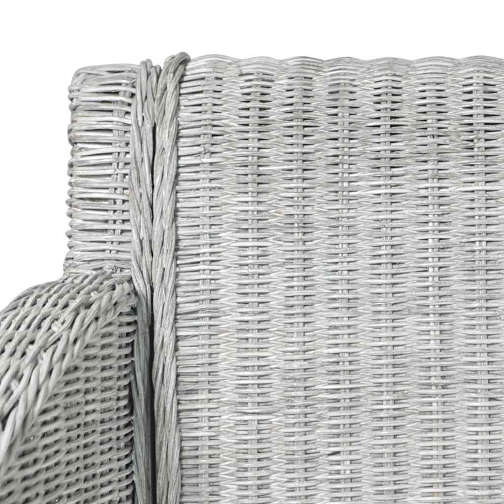 Sedie da Pranzo con Cuscini 2 pz Grigi in Rattan Naturale | homemem39