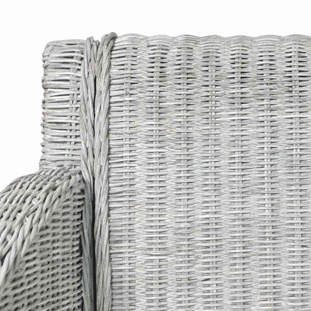 Sedie da Pranzo con Cuscini 2 pz Grigi in Rattan Naturale