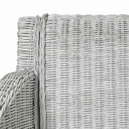 Sedie da Pranzo con Cuscini 2 pz Grigi in Rattan Naturale