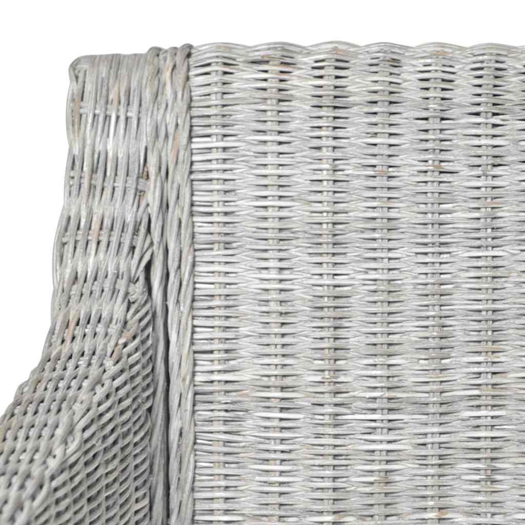 Sedie da Pranzo con Cuscini 2 pz Grigi in Rattan Naturale | homemem39