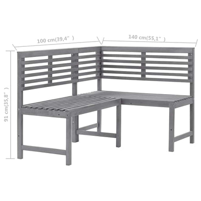 Panca da Giardino ad Angolo 140 cm Legno Massello Acacia | homemem39