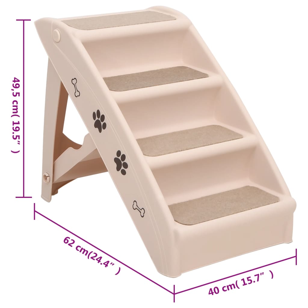 Scala Pieghevole per Cani Crema 62x40x49,5 cm - homemem39