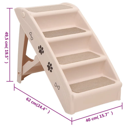 Scala Pieghevole per Cani Crema 62x40x49,5 cm - homemem39