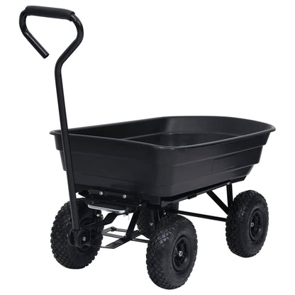 Carrello Manuale Ribaltabile da Giardino 300 kg 75 L Nero - homemem39