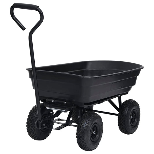 Carrello Manuale Ribaltabile da Giardino 300 kg 75 L Nero - homemem39
