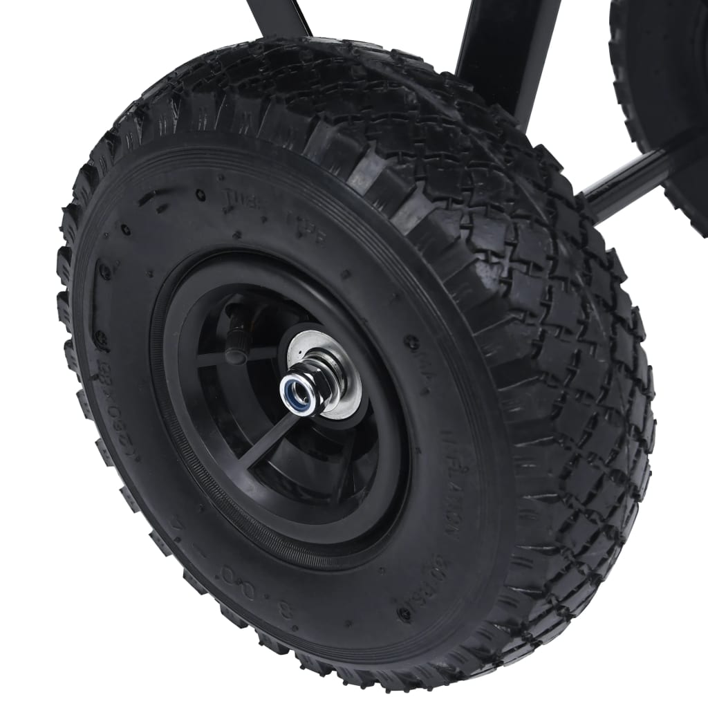 Carrello Manuale Ribaltabile da Giardino 300 kg 75 L Nero - homemem39