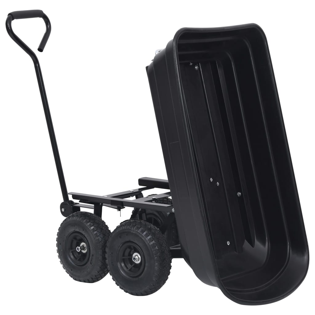 Carrello Manuale Ribaltabile da Giardino 300 kg 75 L Nero - homemem39