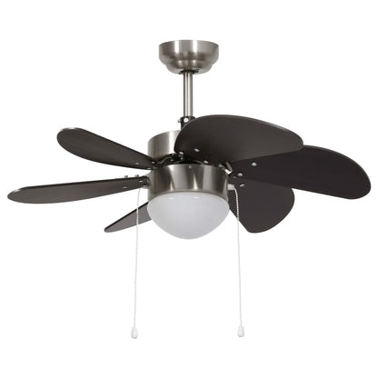 Ventilatore da Soffitto con Luce 76 cm Marrone Scuro - homemem39