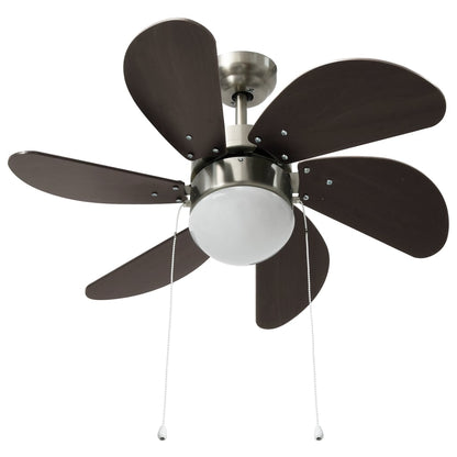 Ventilatore da Soffitto con Luce 76 cm Marrone Scuro - homemem39