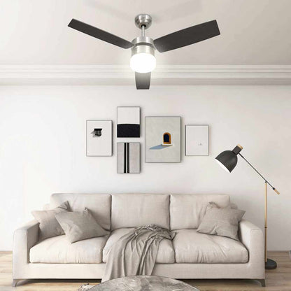 Ventilatore Soffitto con Luce e Telecomando 108cm Marrone Scuro - homemem39