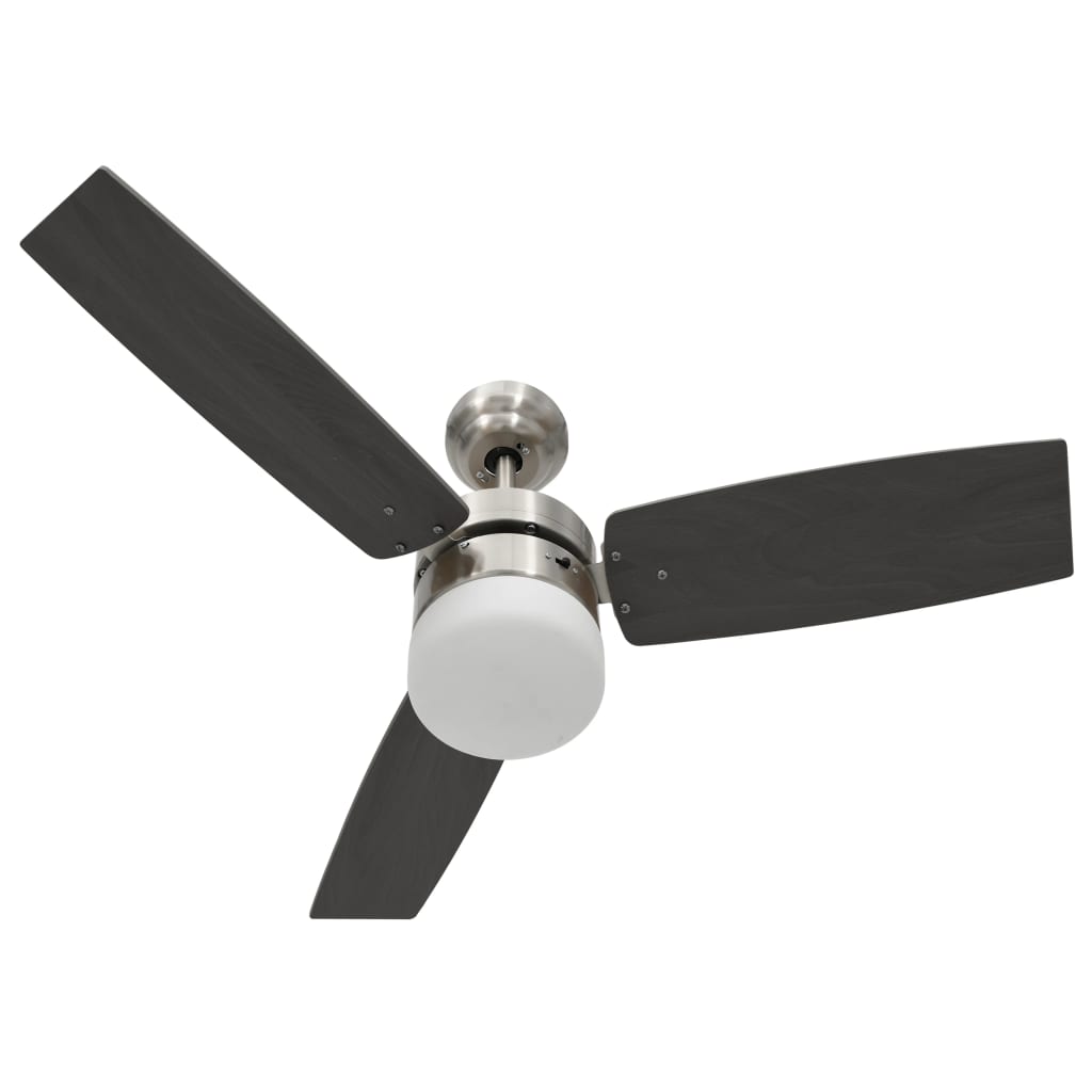 Ventilatore Soffitto con Luce e Telecomando 108cm Marrone Scuro - homemem39